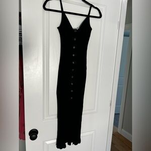 Princess Polly Black Buttoned Sheath Maxi Dress